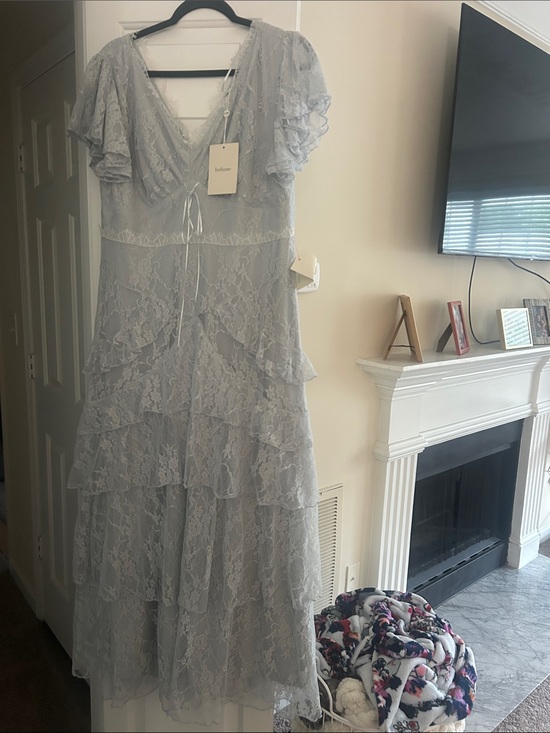 bohme Dresses & Skirts - bohme Light Gray Lace Tiered Maxi Dress